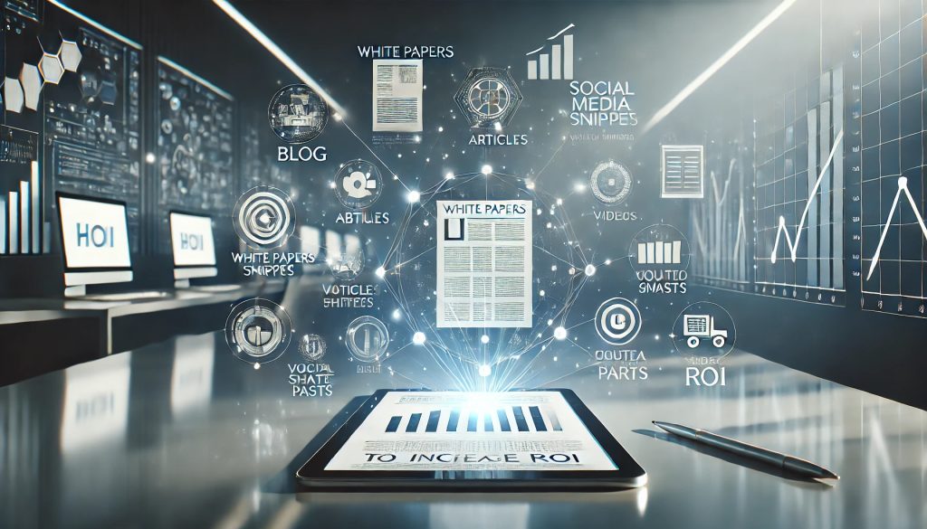 Accelerated Technical Marekting in NY, can repurposes White papers, articles and videos into 3-4 social media posts to increase ROI repurposes White papers, articles and videos into 3-4 social media posts to increase ROI
